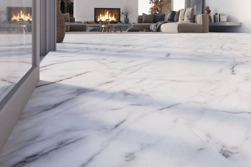Panele podłogowe winylowe SPC Marmur Bianco 5,0mm 120x30 - 1,44m2 - 4szt.