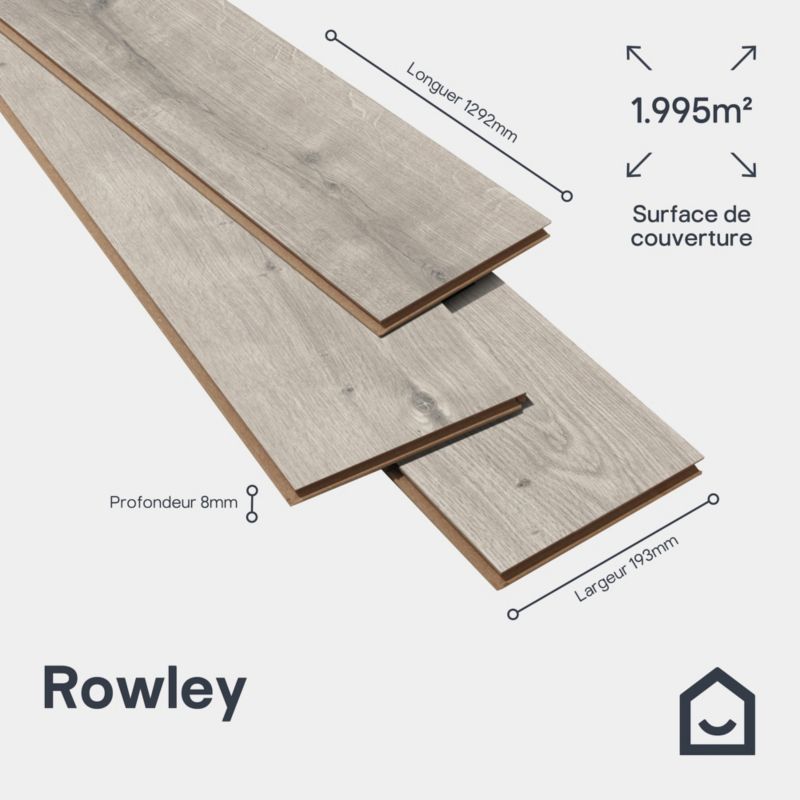 Panele podłogowe laminowane GoodHome Rowley AC4 Grey 1,99 m2