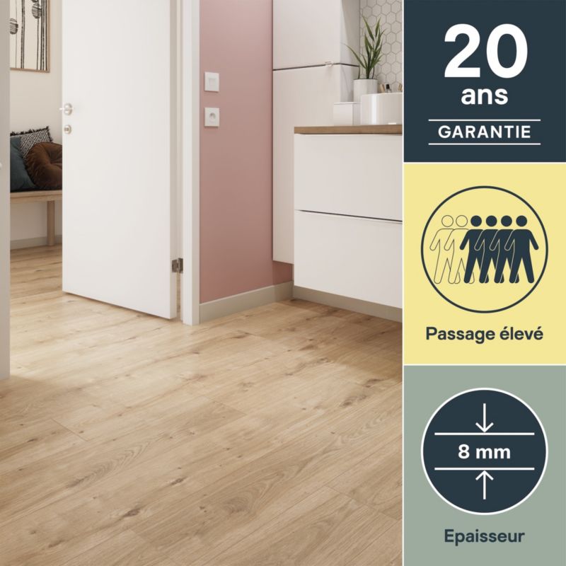 Panele podłogowe laminowane GoodHome Rowley AC4 Natural 1,99 m2
