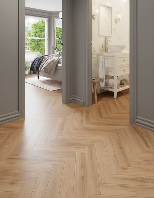 Panele podłogowe laminowane GoodHome Shirebrook jodełka AC5 1,179 m2