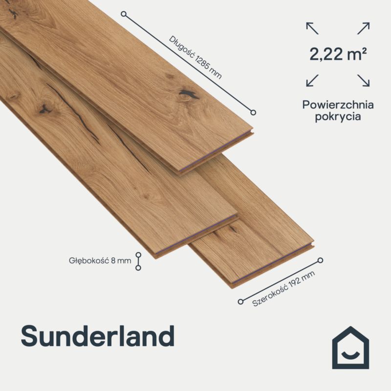 Panele podłogowe laminowane GoodHome Sunderland AC5 2,22 m2