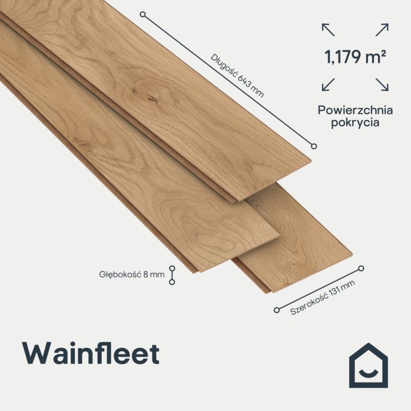 Panele podłogowe laminowane GoodHome Wainfleet jodełka AC5 1,179 m2