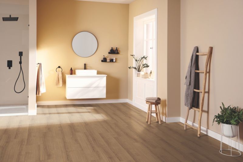 Panele Podłogowe laminowane wodoodporne Dąb honey AC5 1,995 m2