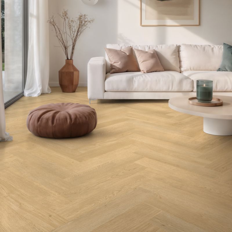 Panele podłogowe laminowane wodoodporne GoodHome Dąb Wanilia jodełka AC4 1,20 m2