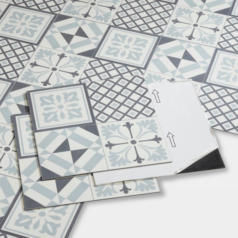 Panele podłogowe winylowe GoodHome 30,5 x 30,5 cm black & white cement tiles