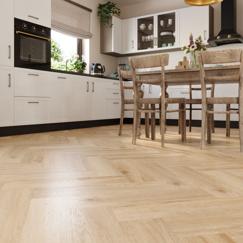 Panele podłogowe winylowe GoodHome SPC Dąb Bedford jodełka 1,40 m2