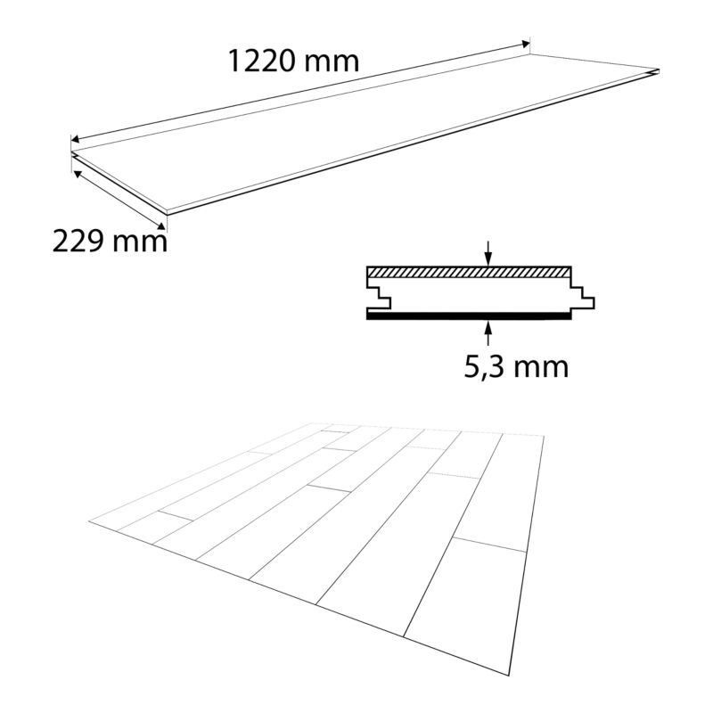 Panele podłogowe winylowe GoodHome SPC Dąb Beskyn 4 + 1,3 mm 2,23 m2