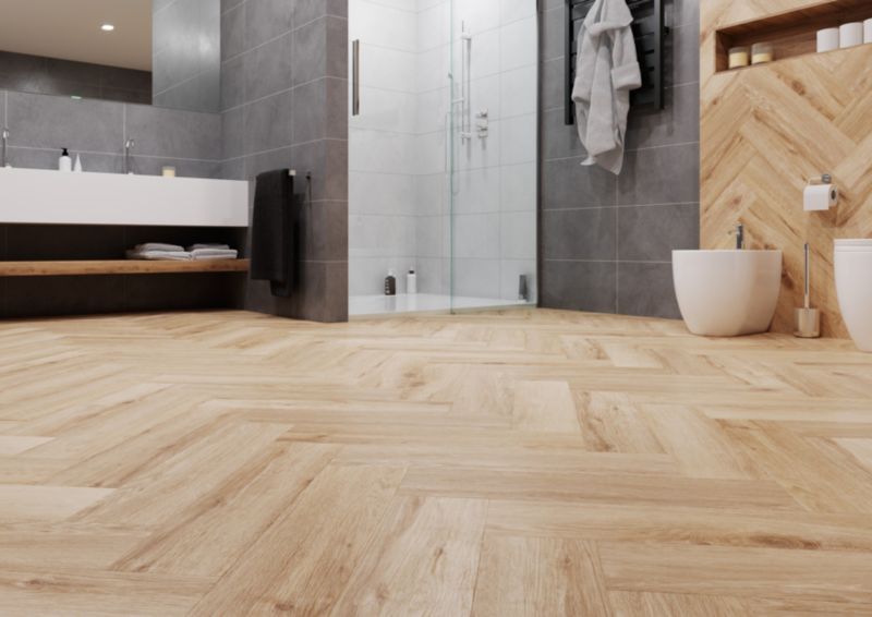 Panele podłogowe winylowe jodełka Floornity SPC Dąb Bedford 1,402 m2