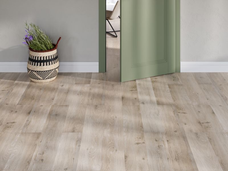 Panele podłogowe winylowe wodoodporne SPC light natural z zintegrowanym podkładem 2,17 m2