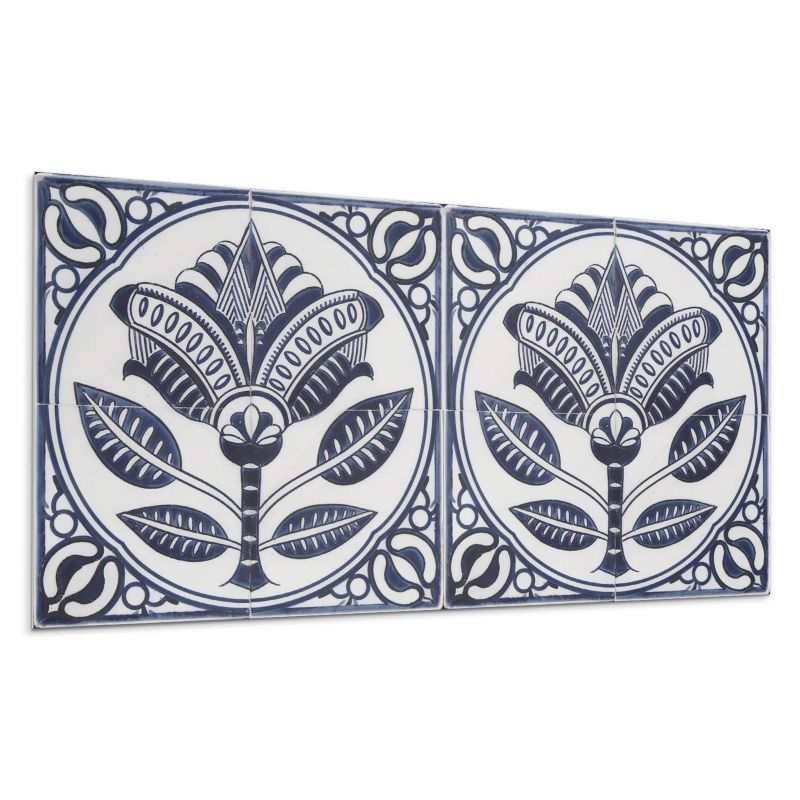 Panele samoprzylepne Wallfluent 40x20 cm Ceramiczny wzór florystyczny 10 szt.
