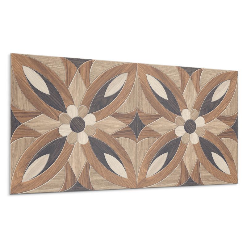 Panele samoprzylepne Wallfluent 40x20 cm Drewniane kwiaty w stylu naturalnym 10 szt.