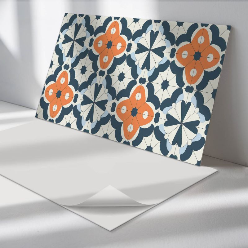 Panele samoprzylepne Wallfluent 40x20 cm Florystyczny wzór w kaflach 10 szt.