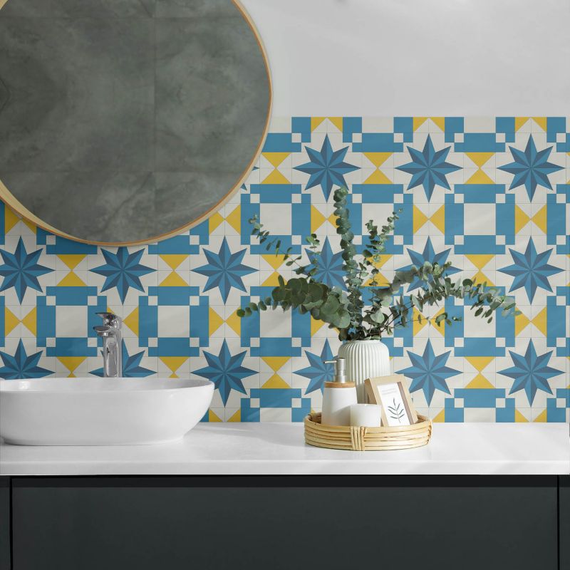Panele samoprzylepne Wallfluent 40x20 cm Kształty gwiazdy w geometrycznej aranżacji 10 szt.