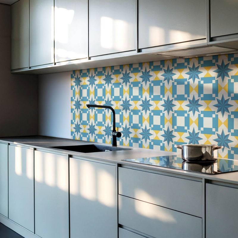 Panele samoprzylepne Wallfluent 40x20 cm Kształty gwiazdy w geometrycznej aranżacji 10 szt.