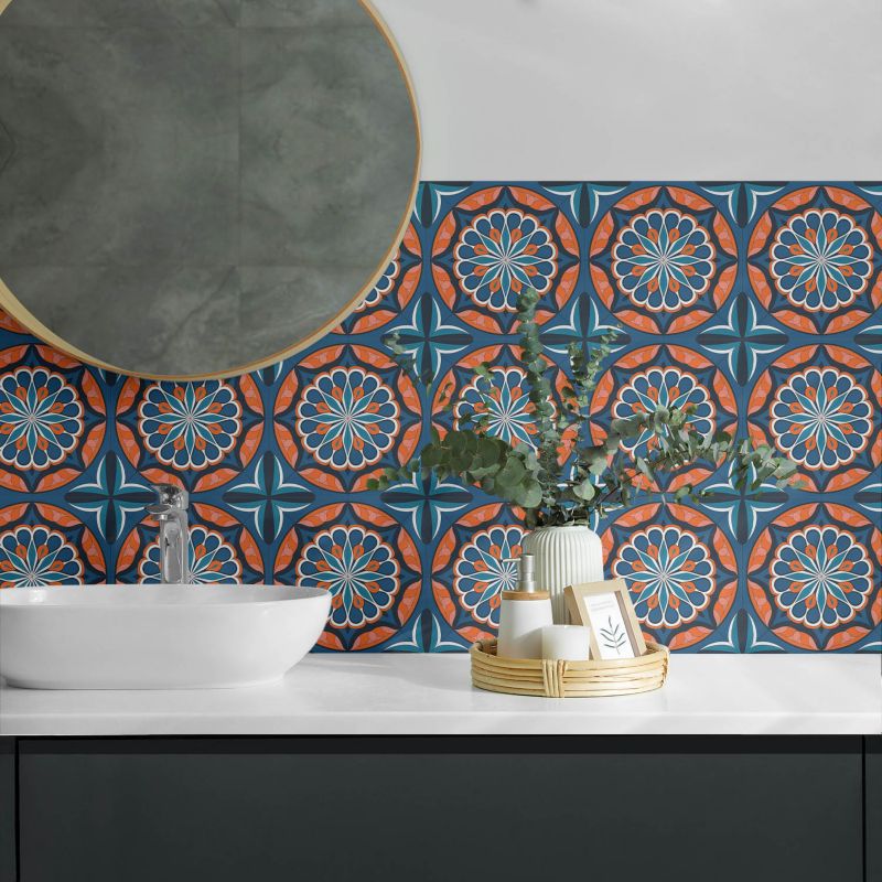 Panele samoprzylepne Wallfluent 40x20 cm Liściasta mandala w stylu 10 szt.