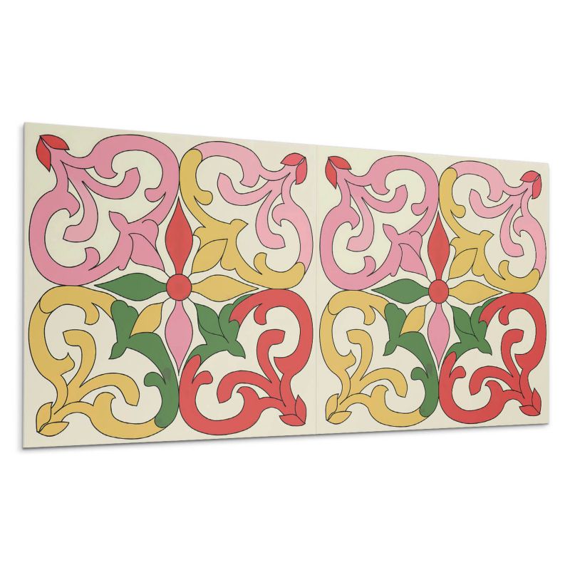 Panele samoprzylepne Wallfluent 40x20 cm Ornamentalny wzór kwiatów 10 szt.