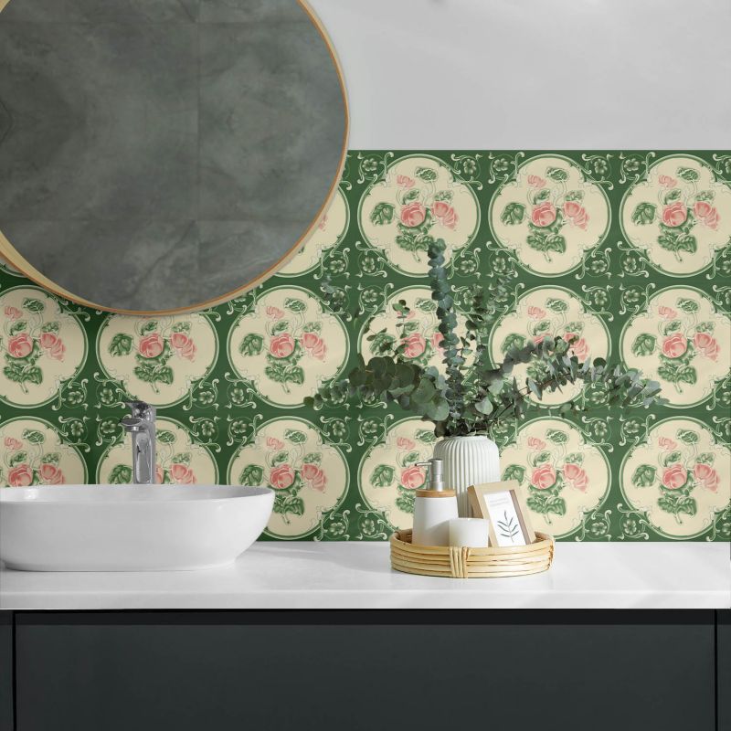 Panele samoprzylepne Wallfluent 40x20 cm Roślinny wzór z delikatnymi liśćmi 10 szt.