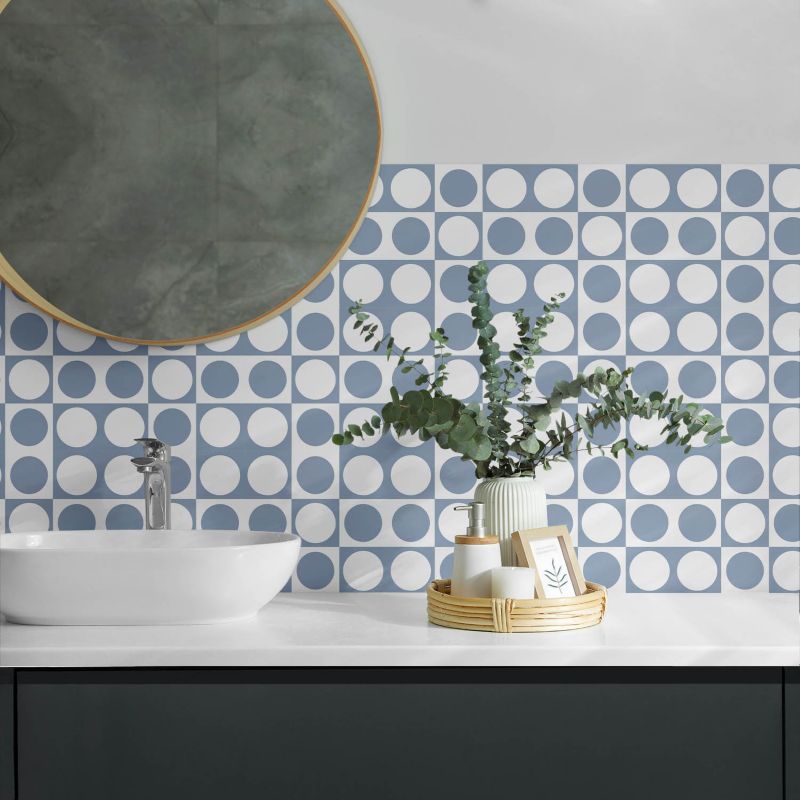 Panele samoprzylepne Wallfluent 40x20 cm Siatkowe kręgi w geometrycznym stylu 10 szt.