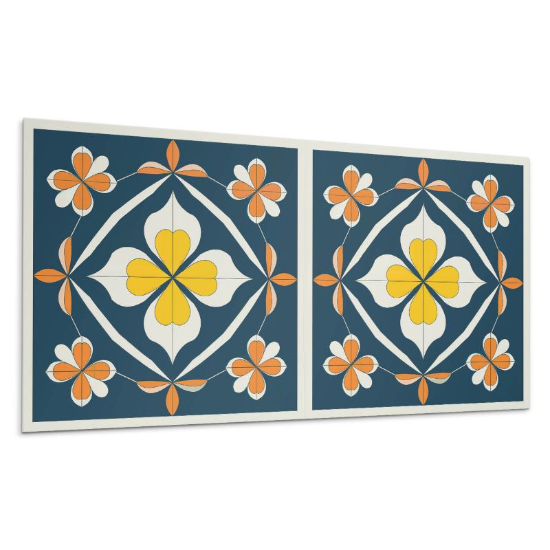 Panele samoprzylepne Wallfluent 40x20 cm Symetryczny motyw kwiatowy w eleganckim stylu 10 szt.