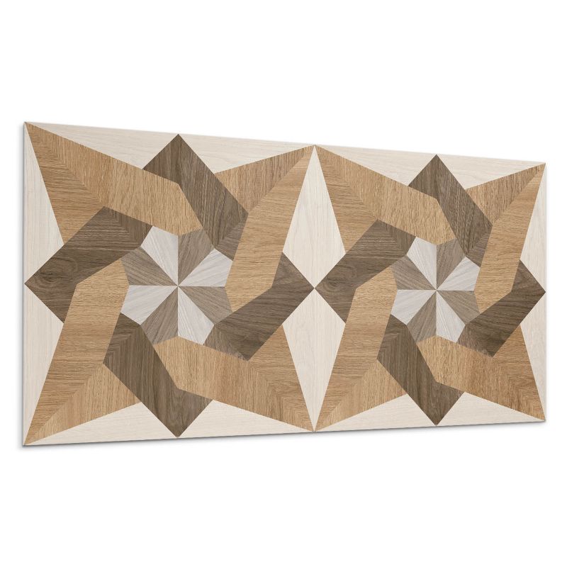 Panele samoprzylepne Wallfluent 40x20 cm Wielokątowy wzór drewnianej mozaiki 10 szt.