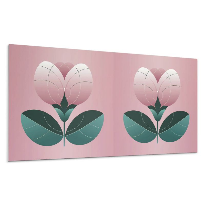 Panele samoprzylepne Wallfluent 40x20 cm Wzór kwiatów otoczony liśćmi 10 szt.