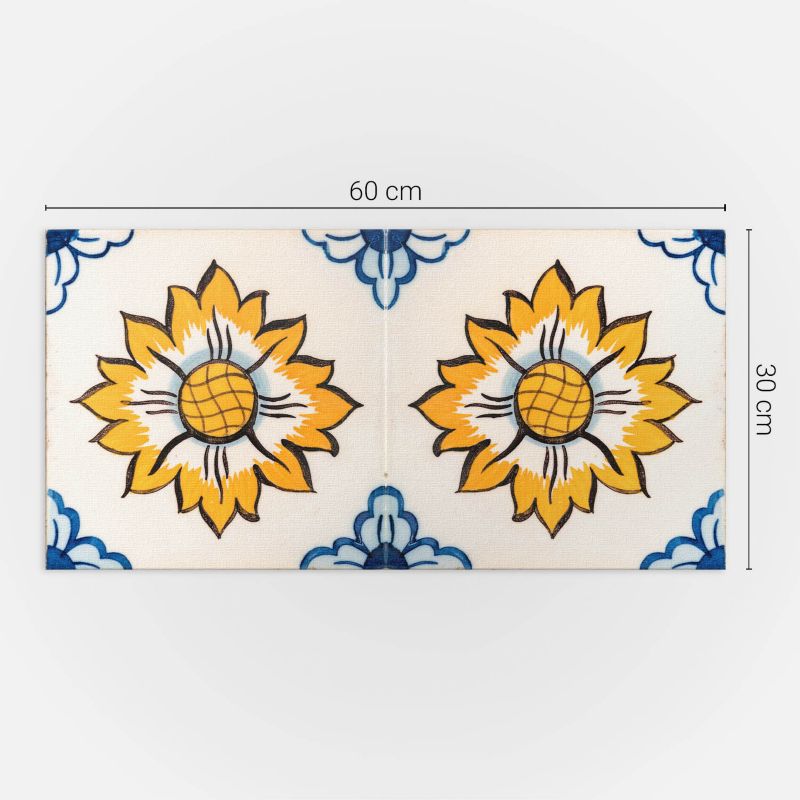 Panele samoprzylepne Wallfluent 60x30 cm Ceramiczny motyw kwiatowy 6 szt.