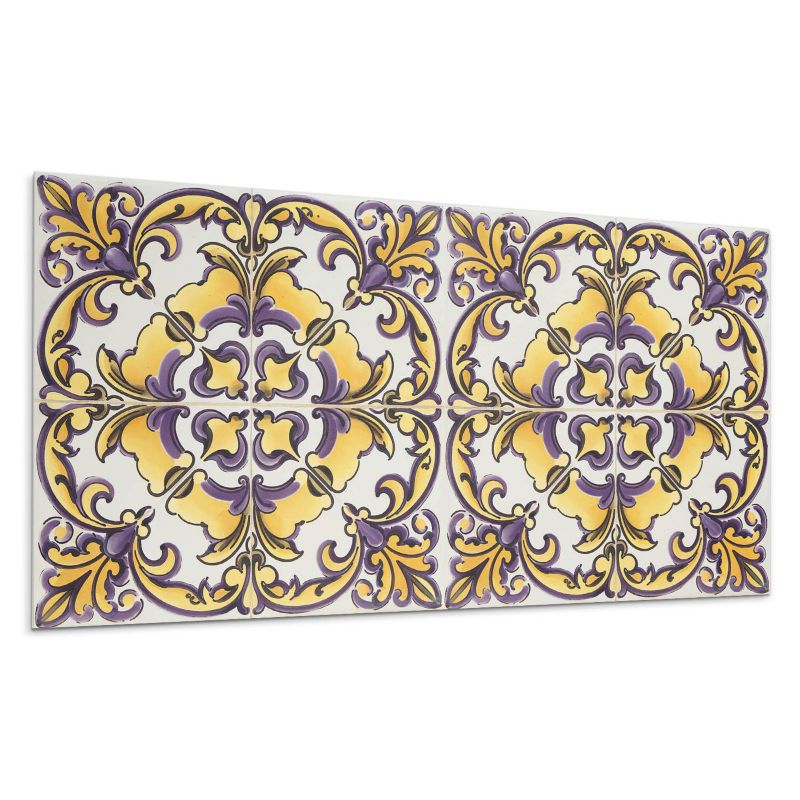 Panele samoprzylepne Wallfluent 60x30 cm Ceramiczny wzór w kwiaty 6 szt.