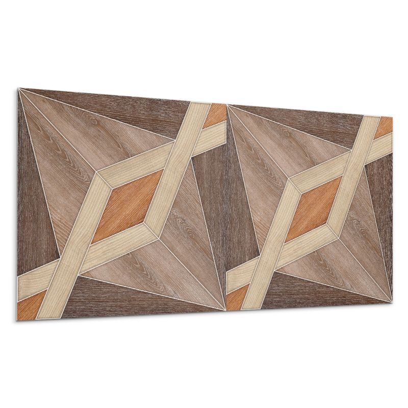 Panele samoprzylepne Wallfluent 60x30 cm Geometryczne kształty inspirowane drewnem 6 szt.
