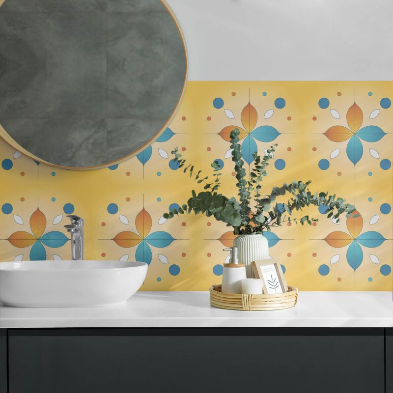 Panele samoprzylepne Wallfluent 60x30 cm Geometryczne motywy kwiatowe 6 szt.
