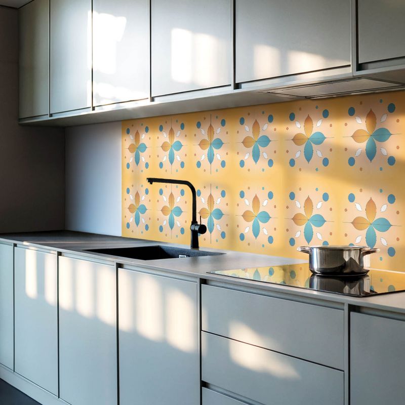 Panele samoprzylepne Wallfluent 60x30 cm Geometryczne motywy kwiatowe 6 szt.