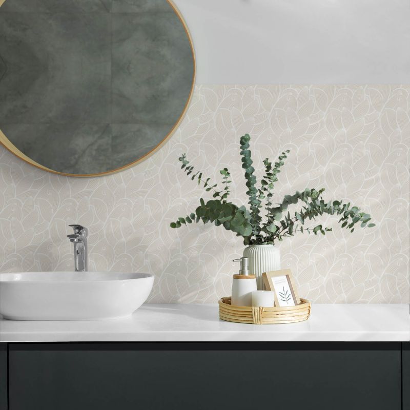 Panele samoprzylepne Wallfluent 60x30 cm Kwiatowe liście falistym 6 szt.