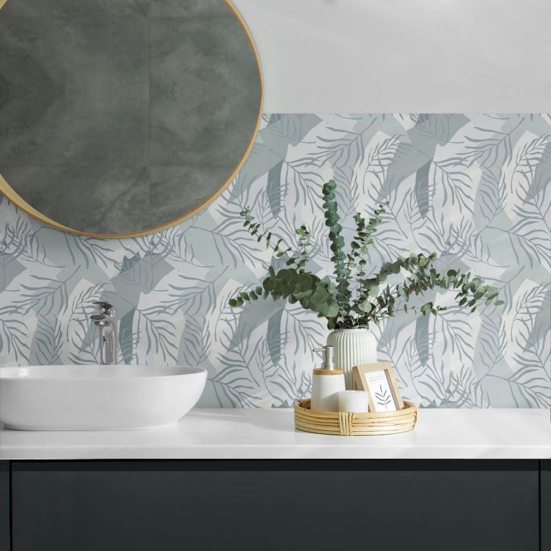 Panele samoprzylepne Wallfluent 60x30 cm Liściasty wzór w tropikalnym stylu 6 szt.