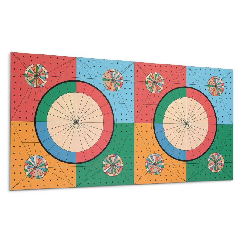 Panele samoprzylepne Wallfluent 60x30 cm Okrągły motyw w stylu geometrycznym 6 szt.