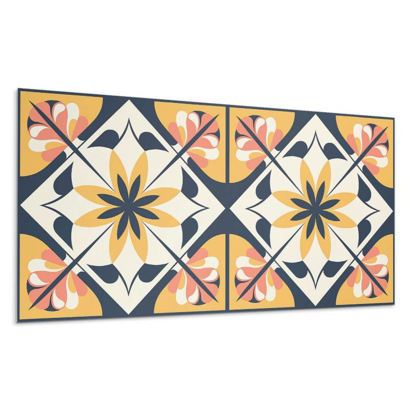 Panele samoprzylepne Wallfluent 60x30 cm Romby z kwiatowym wzorem 6 szt.