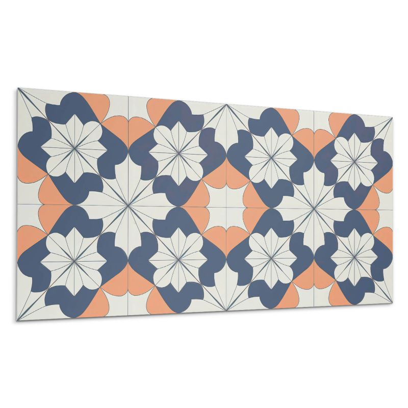 Panele samoprzylepne Wallfluent 60x30 cm Stylowy wzór kwiatów w geometrii 6 szt.