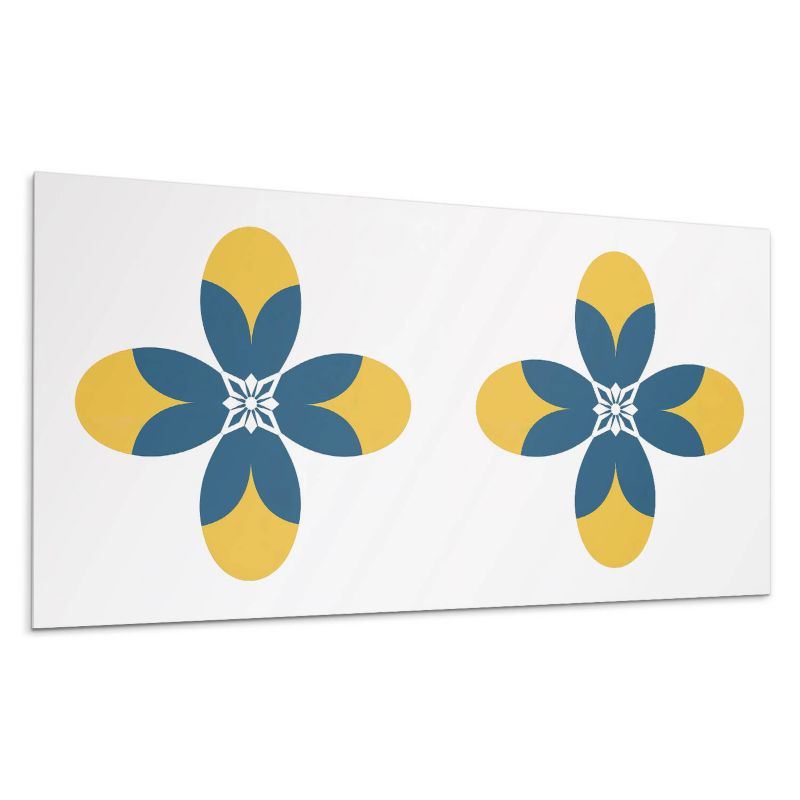 Panele samoprzylepne Wallfluent 60x30 cm Symetria w kwiatowych kształtach 6 szt.