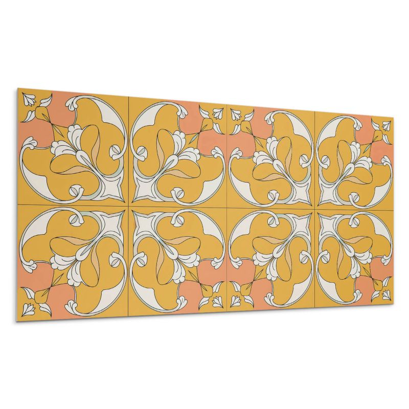 Panele samoprzylepne Wallfluent 60x30 cm Symetryczny motyw kwiatów 6 szt.