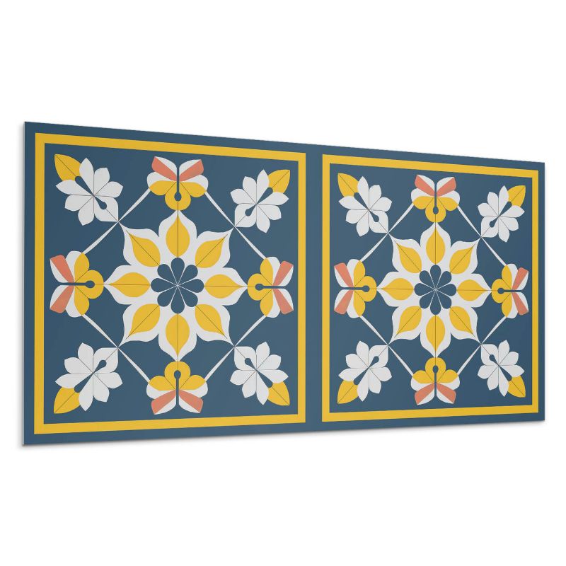 Panele samoprzylepne Wallfluent 60x30 cm Symetryczny motyw kwiatowy 6 szt.