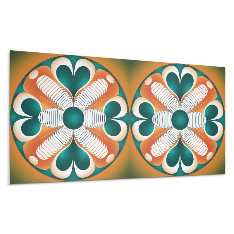 Panele samoprzylepne Wallfluent 60x30 cm Symetryczny wzór kwiatowy 6 szt.