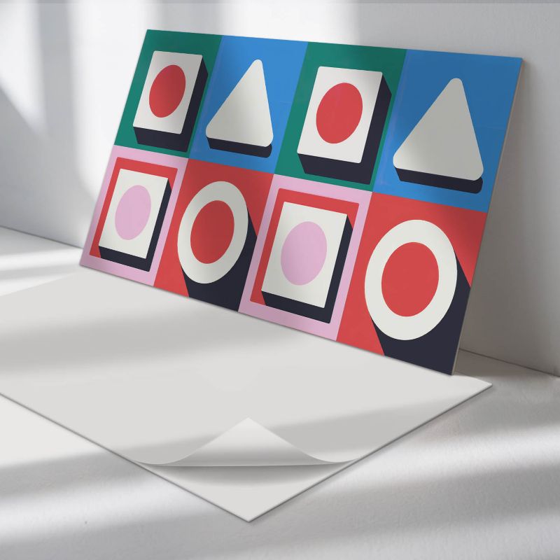Panele samoprzylepne Wallfluent 60x30 cm Wzór geometryczny z cieniami 6 szt.