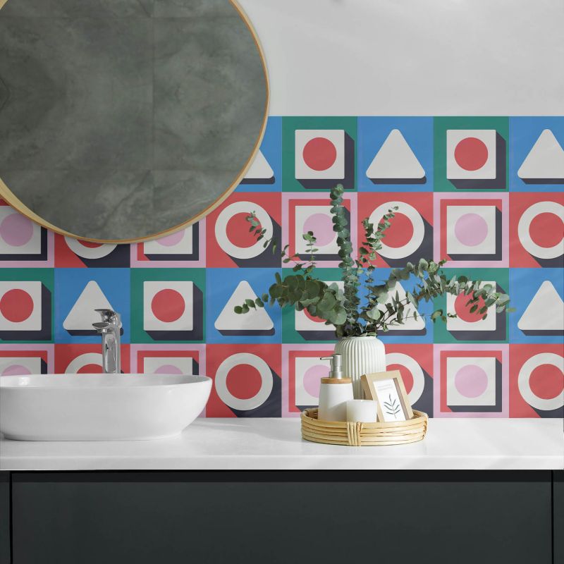 Panele samoprzylepne Wallfluent 60x30 cm Wzór geometryczny z cieniami 6 szt.
