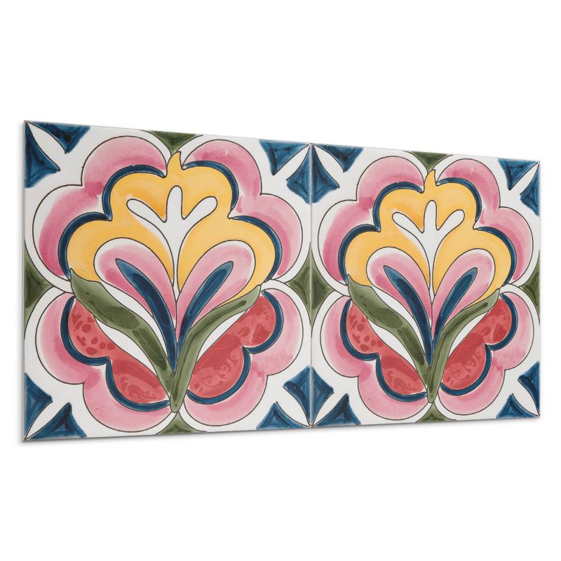 Panele samoprzylepne Wallfluent 60x30 cm Wzór kwiatów na płytce 6 szt.