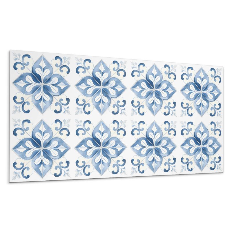 Panele samoprzylepne Wallfluent 60x30 cm Wzór kwiatów na płytkach 6 szt.
