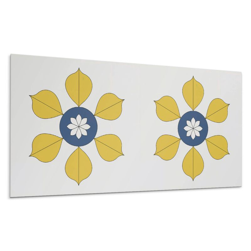 Panele samoprzylepne Wallfluent 60x30 cm Wzór kwiatów otoczony liśćmi 6 szt.