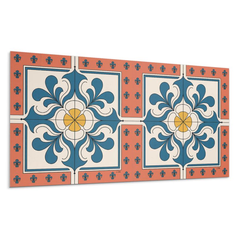 Panele samoprzylepne Wallfluent 60x30 cm Wzór kwiatów w klimacie folk 6 szt.