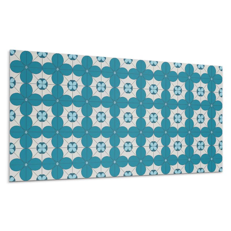 Panele samoprzylepne Wallfluent 60x30 cm Wzór kwiatów w nowoczesnej geometrii 6 szt.