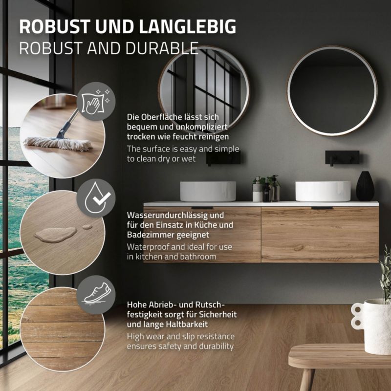 ML-Design vinylové panely 122 x 18 cm x 4,2 mm PVC click podlaha dub hnědá voděodolná Golden Hour Oak sada 4,62 m2 21 ks.