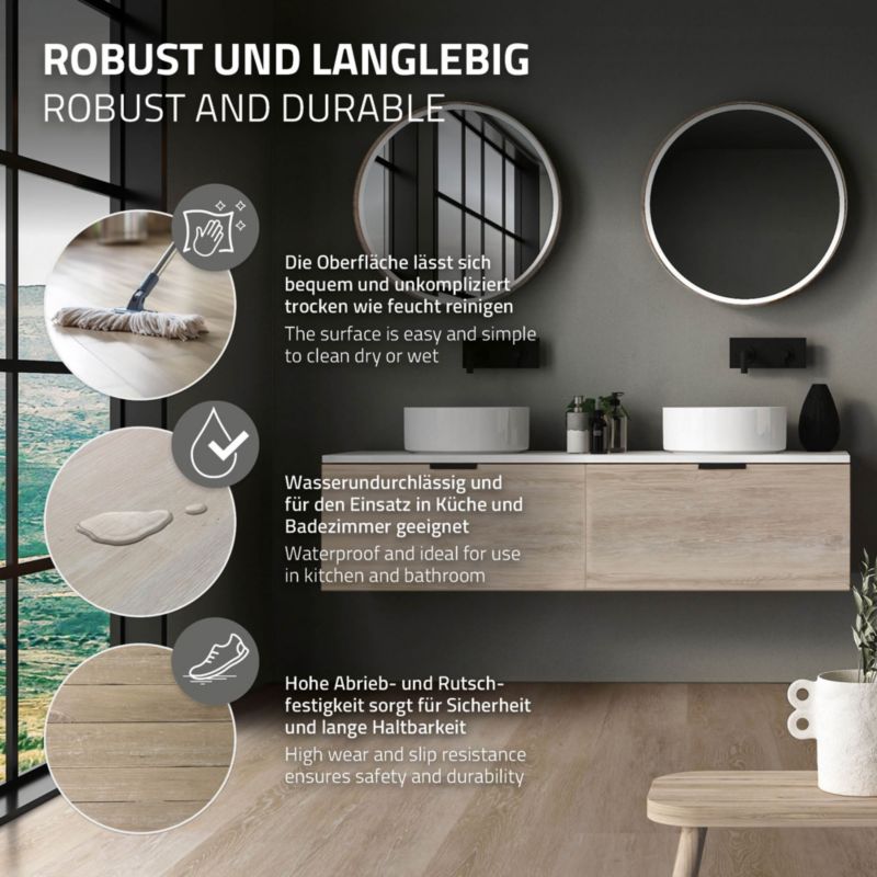 ML-Design vinylové panely 122 x 18 cm x 4,2 mm PVC click podlaha dub hnědá vodotěsná sada 3,08 m2 Afterglow Oak 14 ks.