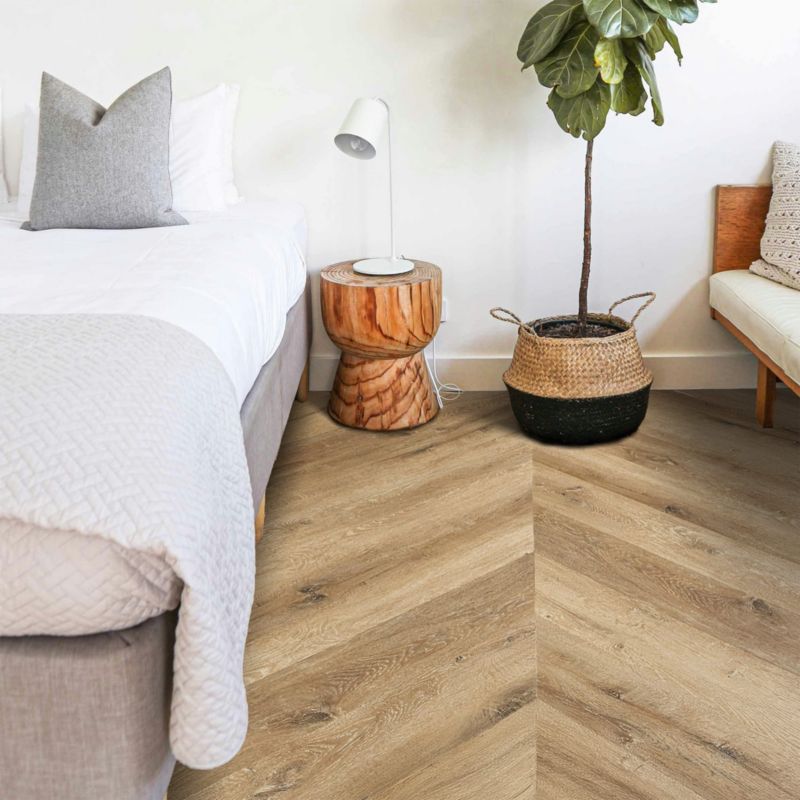 Panele winylowe MODULARI EIR AMBER OAK CHEVRON 94159, dryback, klejone do podłoża, do hoteli, do domów i apartamentów 2,6m2