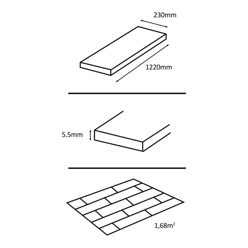 Panele winylowe SPC 4,5 mm + 1 mm podkład 1,68 m2